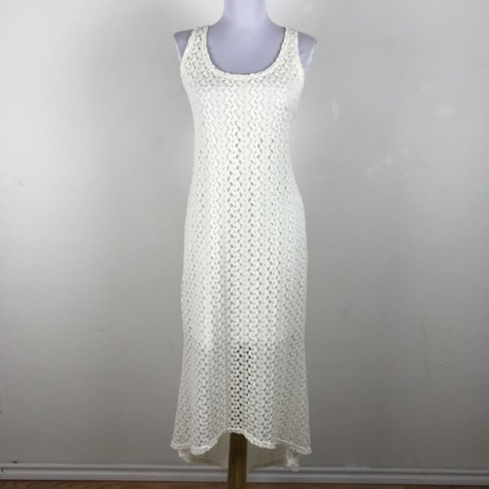 Xhilaration Crochet Lace High Low Cream Dress